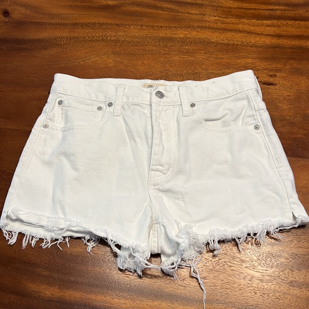 Madewell white denim cutoff shorts
